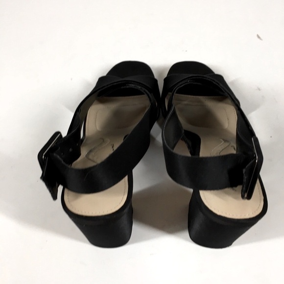Nina New York Black Criss Cross Straps Platform Open Toe Sandal Heels Size 7.5M - Picture 12 of 15